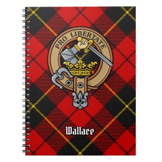 Clan Wallace Crest over Tartan Notitieboek (Voorkant)