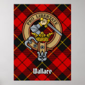 Clan Wallace Crest over Tartan Poster (Voorkant)