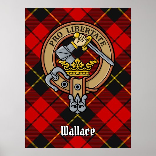 Clan Wallace Crest over Tartan Poster (Voorkant)