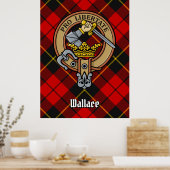 Clan Wallace Crest over Tartan Poster (Keuken)