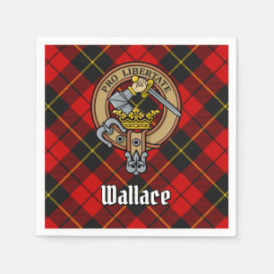 Clan Wallace Crest over Tartan Servet