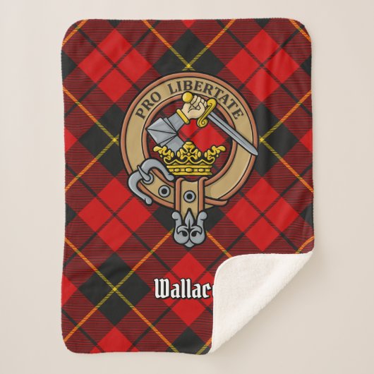 Clan Wallace Crest over Tartan Sherpa Deken (Voorkant)