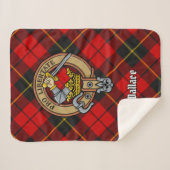 Clan Wallace Crest over Tartan Sherpa Deken (Voorkant (horizontaal))