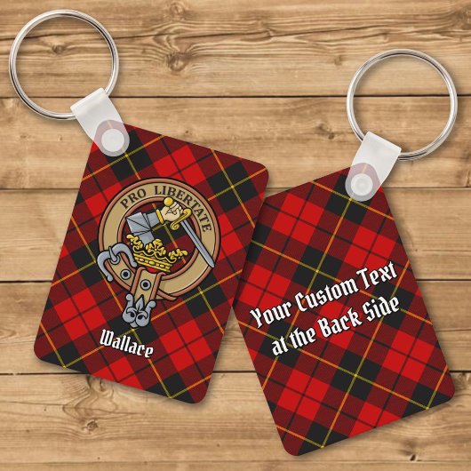 Clan Wallace Crest over Tartan Sleutelhanger