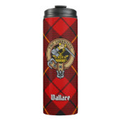 Clan Wallace Crest over Tartan Thermosbeker (Voorkant)