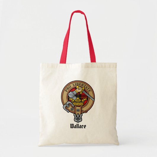 Clan Wallace Crest over Tartan Tote Bag (Voorkant)