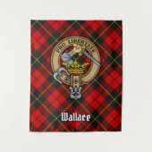 Clan Wallace Crest over Tartan Wandkleed (Voorkant)