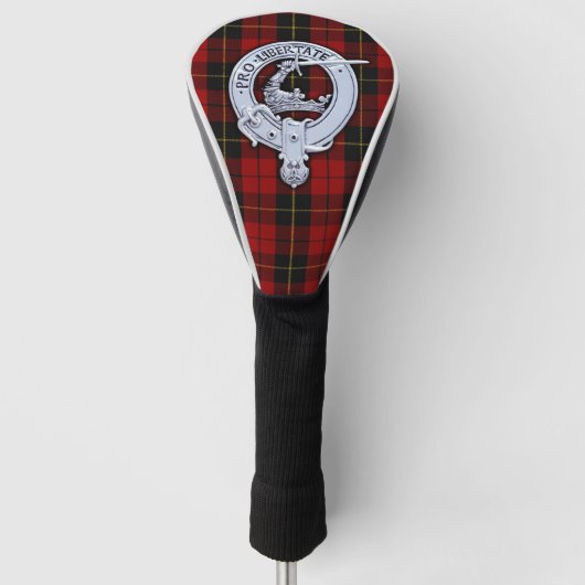 Clan Wallace Crest & Tartan Golf Head Hoesje Golfheadcover (Voorkant)