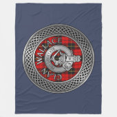 Clan Wallace Crest & Tartan Knot Fleece Deken (Voorkant)