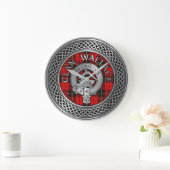 Clan Wallace Crest & Tartan Knot Grote Klok (Huis)