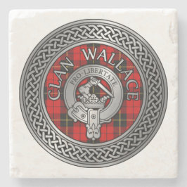 Clan Wallace Crest & Tartan Knot Stenen Onderzetter