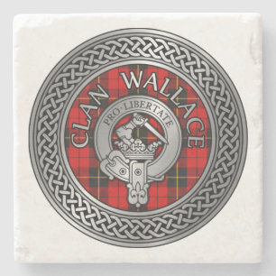 Clan Wallace Crest & Tartan Knot Stenen Onderzetter