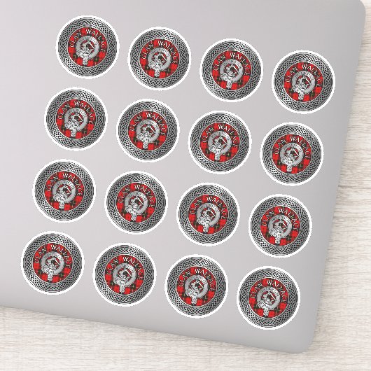 Clan Wallace Crest & Tartan Knot Sticker (Detail)