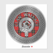 Clan Wallace Crest & Tartan Knot Sticker (Vel)