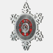 Clan Wallace Crest & Tartan Knot Tin Sneeuwvlok Ornament (Rechts)