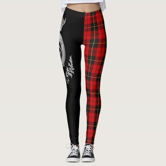 Clan Wallace Crest & Tartan Leggings (Voorkant)