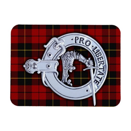 Clan Wallace Crest & Tartan Magneet (Horizontaal)
