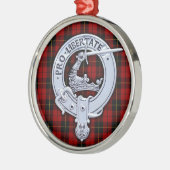 Clan Wallace Crest & Tartan Metalen Ornament (Links)
