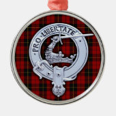 Clan Wallace Crest & Tartan Metalen Ornament (Voorkant)
