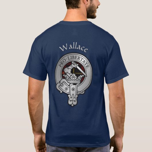 Clan Wallace Crest & Tartan T-shirt (Achterkant)