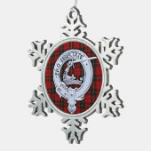 Clan Wallace Crest & Tartan Tin Sneeuwvlok Ornament (Rechts)