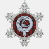 Clan Wallace Crest & Tartan Tin Sneeuwvlok Ornament (Voorkant)