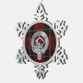 Clan Wallace Crest & Tartan Tin Sneeuwvlok Ornament (Rechts)