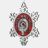Clan Wallace Crest & Tartan Tin Sneeuwvlok Ornament (Rechts)