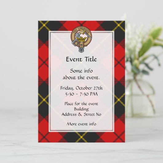 Clan Wallace Crest Uitnodiging (Staand voorkant)