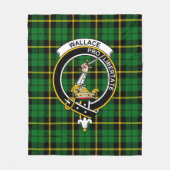 Clan Wallace Green Tartan Pset Fleece Deken (Voorkant)