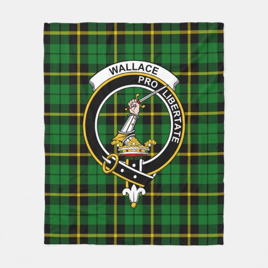 Clan Wallace Green Tartan Pset Fleece Deken (Voorkant)