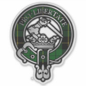 Clan Wallace Hunting Tartan Crest Sticker (Voorkant)