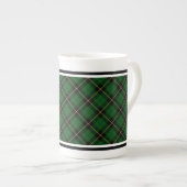 Clan Wallace Jacht Tartan Groen en Zwart Plaid Porselein Kop (Voorkant rechts)
