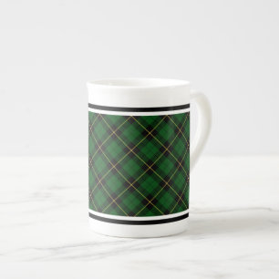 Clan Wallace Jacht Tartan Groen en Zwart Plaid Porselein Kop