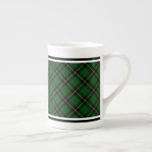 Clan Wallace Jacht Tartan Groen en Zwart Plaid Porselein Kop (Rechts)