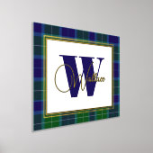 Clan Wallace Monogram en Naam op Spelbord Folie Afdrukken (Laagn)