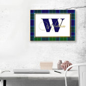 Clan Wallace Monogram en Naam op Spelbord Folie Afdrukken