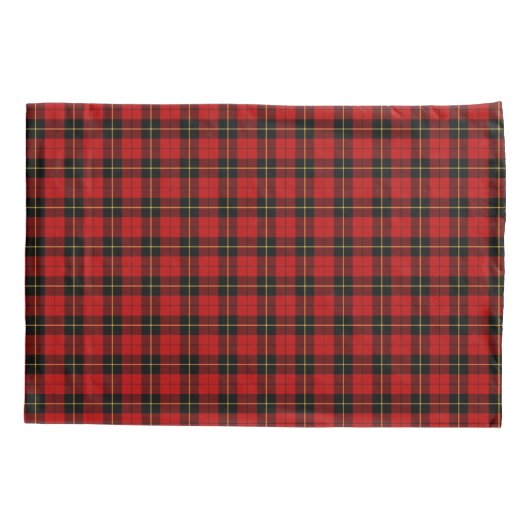 Clan Wallace Rood en Zwart Schots Plaid Kussensloop (Achterkant)
