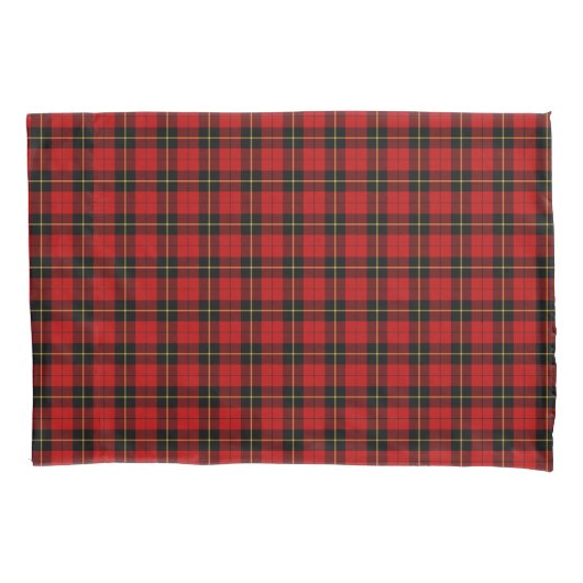 Clan Wallace Rood en Zwart Schots Plaid Kussensloop (Voorkant)