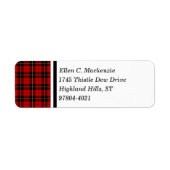 Clan Wallace Rood en Zwart Schots Tartan Etiket (Voorkant)