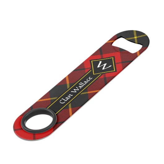 Clan Wallace Tartan Bar Key Speed Flessenopener (Voorkant Gekanteld)