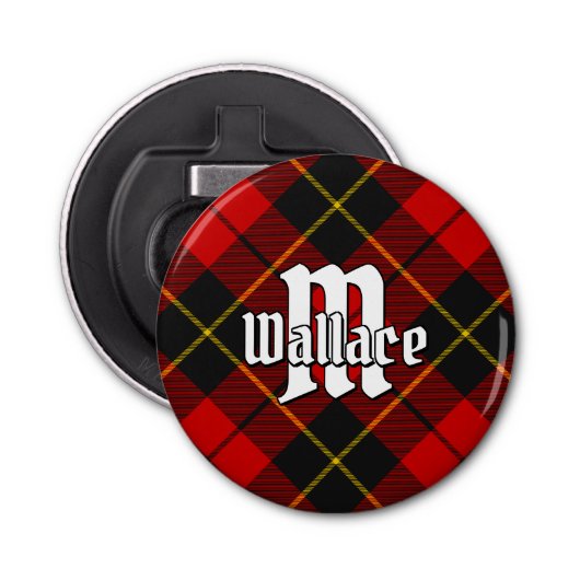 Clan Wallace Tartan Bottle Open Button Flesopener (Voorkant)