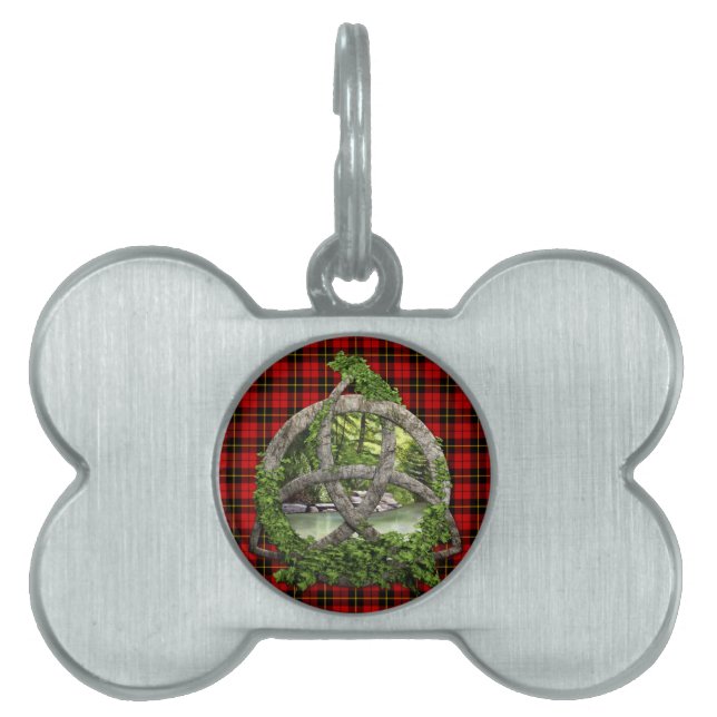 Clan Wallace Tartan Celtic Trinity Huisdieren Naamplaatje (voorkant)