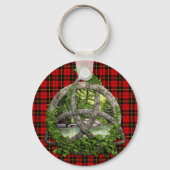 Clan Wallace Tartan Celtic Trinity Sleutelhanger (Voorkant)