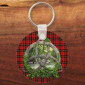 Clan Wallace Tartan Celtic Trinity Sleutelhanger (Voorkant)