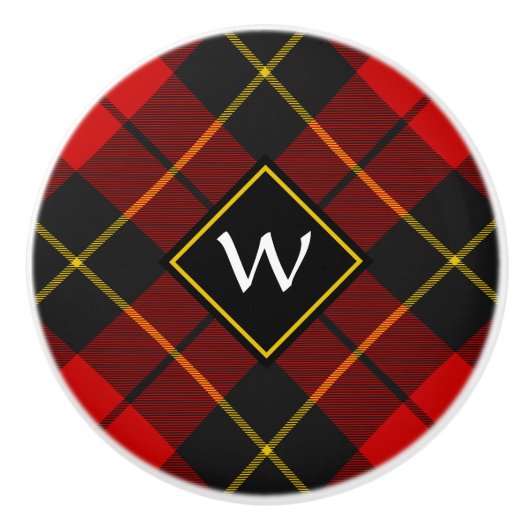 Clan Wallace Tartan Ceramic Knob Keramische Knop (Voorkant)