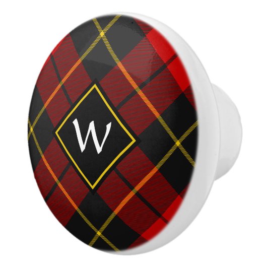 Clan Wallace Tartan Ceramic Knob Keramische Knop (Rechts)
