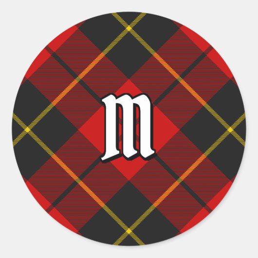 Clan Wallace Tartan Classic Round Sticker (Voorkant)