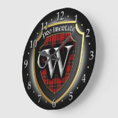 Clan Wallace Tartan Clock Grote Klok (Hoek)