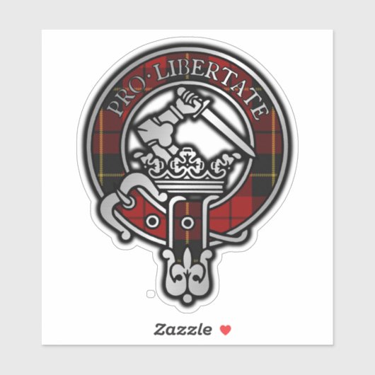 Clan Wallace Tartan Crest Sticker (Vel)